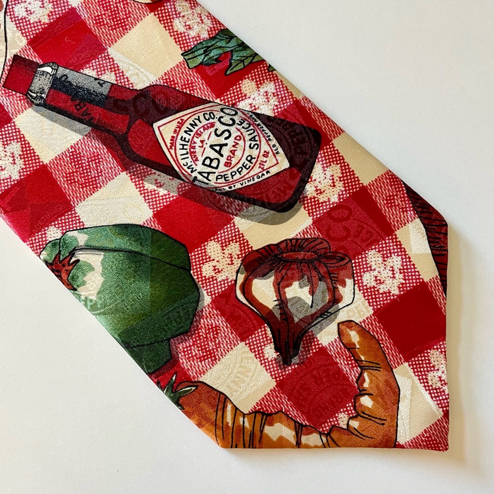 TABASCO Men’s Necktie. Colorful, Picnic Vibes, Everyone’s Favorite Sauce…